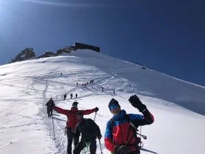 group hike in Monte Rosa