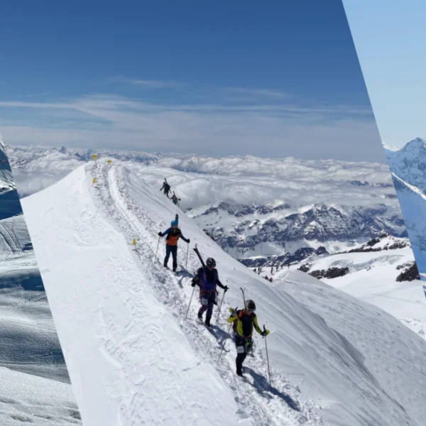 People ski mountaineering